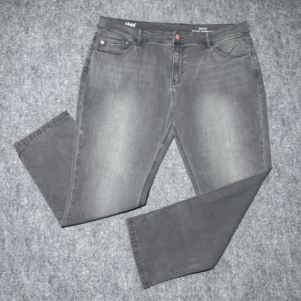 Mugsy Jeans Beans Men 42x29 Black Grey Fade Stretch Denim Pants Casual Comfort